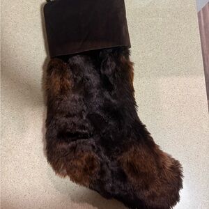 Pottery barn faux fur stocking